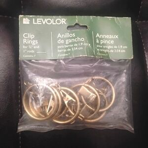 Levolor Brass Clip Rings for Curtain Rod NEW